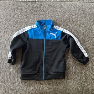 Puma Toddler Black and Blue Zip-Up Jacket